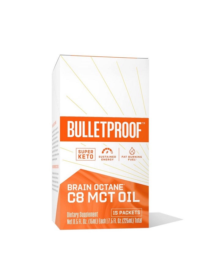 Bulletproof Brain Octane C8 MCT Oil Packets, Pack of 15, Keto Supplement for Sustained Energy - Image 1