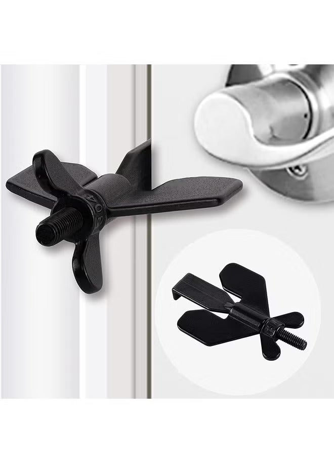 Portable Door Lock, Home Security Door Locker Travel Lockdown Locks for Safety and Privacy Protion, Door Lock Security Devices for Home Hotel School Apartment(Black) - Image 1