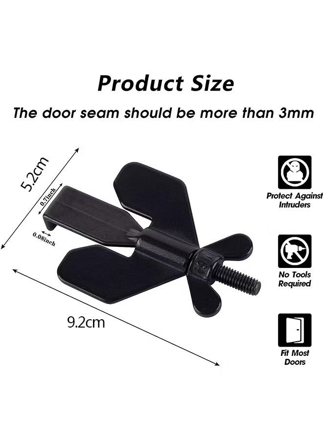 Portable Door Lock, Home Security Door Locker Travel Lockdown Locks for Safety and Privacy Protion, Door Lock Security Devices for Home Hotel School Apartment(Black) - Image 2