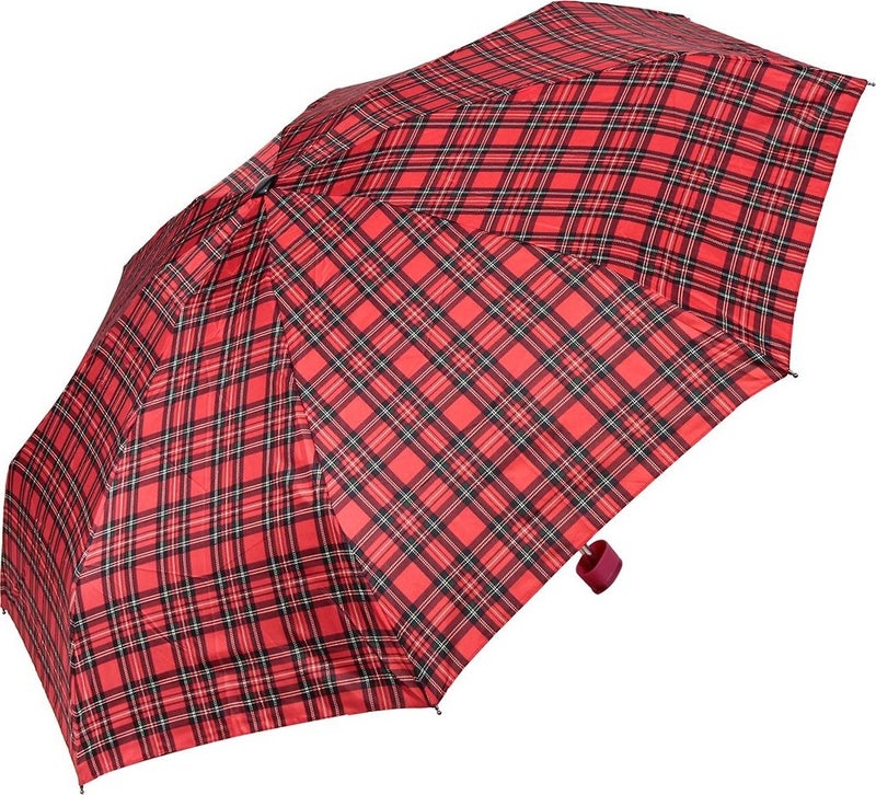 April Women's Umbrella Micro Mini Plaid Red A-203L  - Image 1