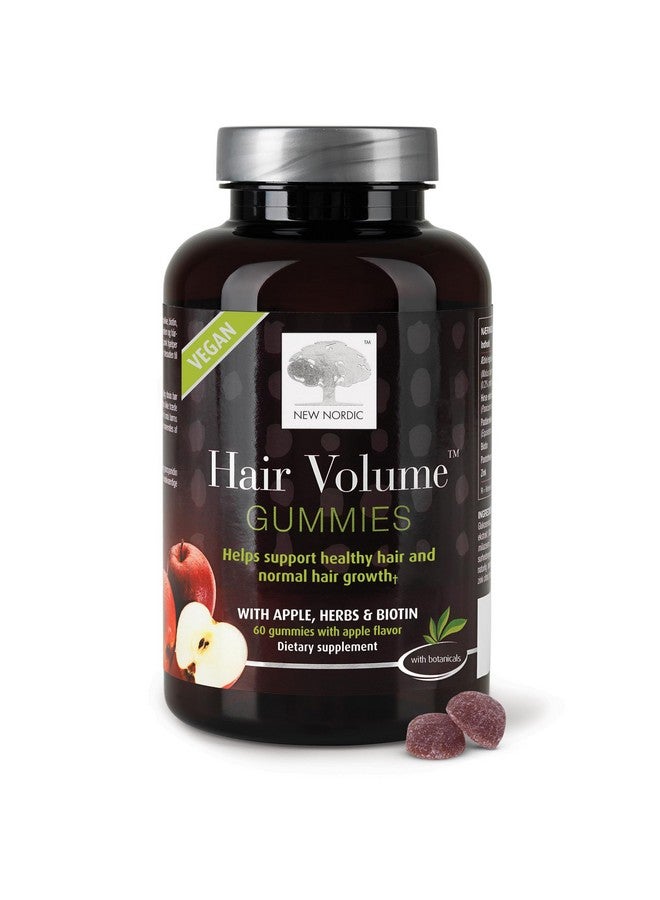 NEW NORDIC Hair Volume Gummies, 2500 mcg Biotin, Daily Hair Vitamins Supplement to Support Hair Skin & Nails, Vegan, 60 Count (Pack of 1) - Image 1