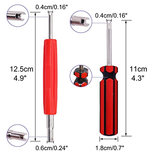 TWTADE 5PCS Tire Valve Stem Removal Tool Kit,R12 R134a Air Conditioning Valve Core Remover Tool,Single and Dual Heads Valve Core Remover Schrader Valve Tool - Image 3