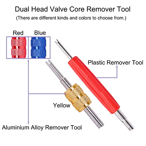TWTADE 5PCS Tire Valve Stem Removal Tool Kit,R12 R134a Air Conditioning Valve Core Remover Tool,Single and Dual Heads Valve Core Remover Schrader Valve Tool - Image 4