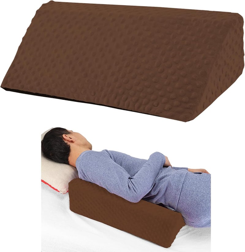 Jacobable Wedge Pillow for Side Sleeping, Body Positioning Foam Wedge Pillow, Side Wedge Pillow for Sleeping Non-Slip Back Positioning Pillow for Bed Sore Wedge (Brown) - Image 1