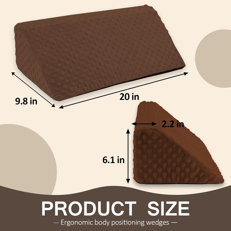 Jacobable Wedge Pillow for Side Sleeping, Body Positioning Foam Wedge Pillow, Side Wedge Pillow for Sleeping Non-Slip Back Positioning Pillow for Bed Sore Wedge (Brown) - Image 5