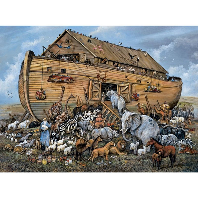 Bits and Pieces قطع وأجزاء 500 قطعة ألغاز للبالغين فُلك نوح  كبير 18 × 24 ألغاز 500 قطعة  المسيحية الحيوانات الدينية  قطع مقطوعة عشوائياً لا يوجد 2 متشابهة - Image 5