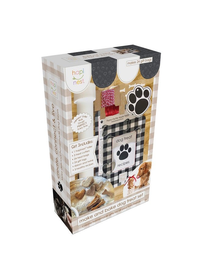 هابينيست اصنع بنفسك مجموعة مكافآت الكلاب المصنوعة في المنزل - قوالب بسكويت عظام الكلاب، 24 كيس هدايا وبطاقة، ماكينة صنع بسكويت الكلاب، و3 وصفات طبيعية لمكافآت الكلاب - Image 2