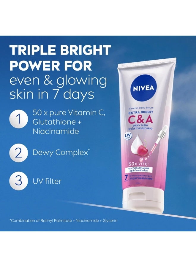 نيفيا لوشن نيفيا للجسم بفيتامين سي آند إي برائحة مشرقة للغاية، عبوة مزدوجة (2 × 300 مل) للعناية بالجسم / مرطب / كريم لليدين / فيتامين سي وأ - Image 2
