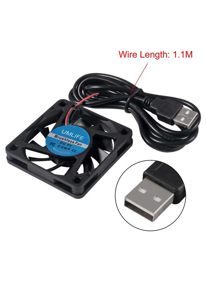 UMLIFE 60mm Fan, 4-Pack 5Volt 0.18A USB 60x60x10mm 6010 Brushless DC Computer CPU Heat Sink Cooling Cooler Fan 60mm x 10mm - Image 3