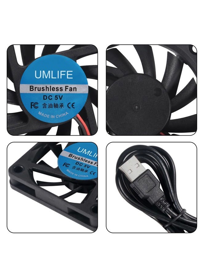 UMLIFE 60mm Fan, 4-Pack 5Volt 0.18A USB 60x60x10mm 6010 Brushless DC Computer CPU Heat Sink Cooling Cooler Fan 60mm x 10mm - Image 4