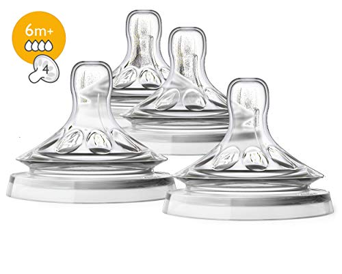 Avent Philips Avent Natural Baby Bottle Fast Flow Nipple, 6M+, Flow 4, SCF654/43, (Pack of 4) - Image 2