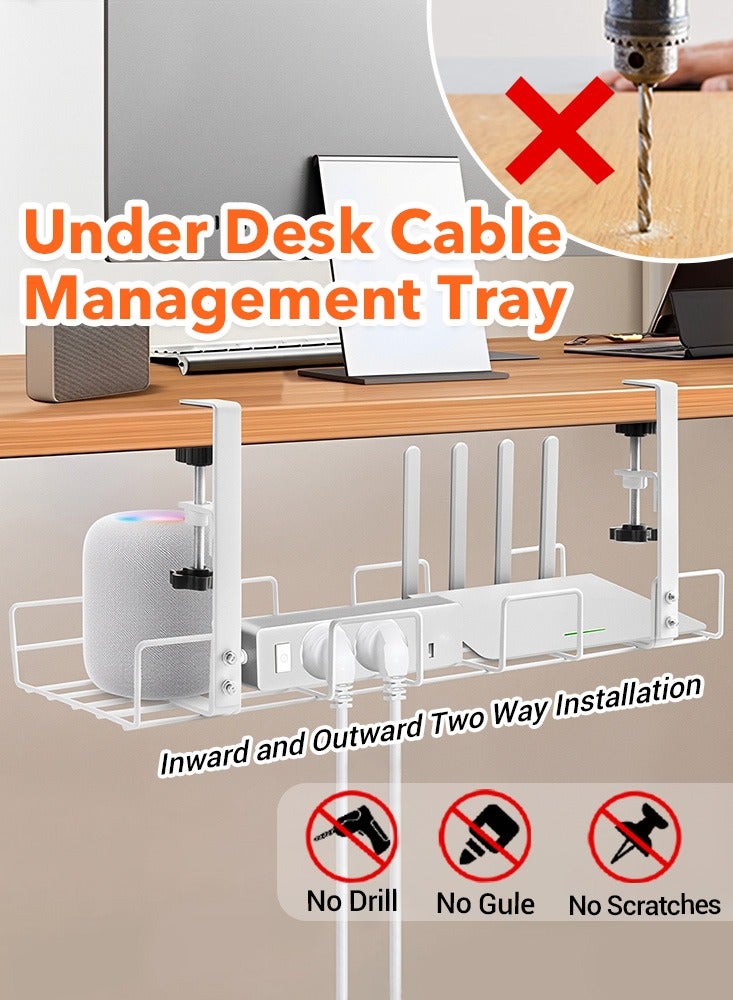 15Kg Under Desk Cable Management Wire Organizer Tray Pc Cable Manager Rack Computer Cord Socket Hold  - Image 1