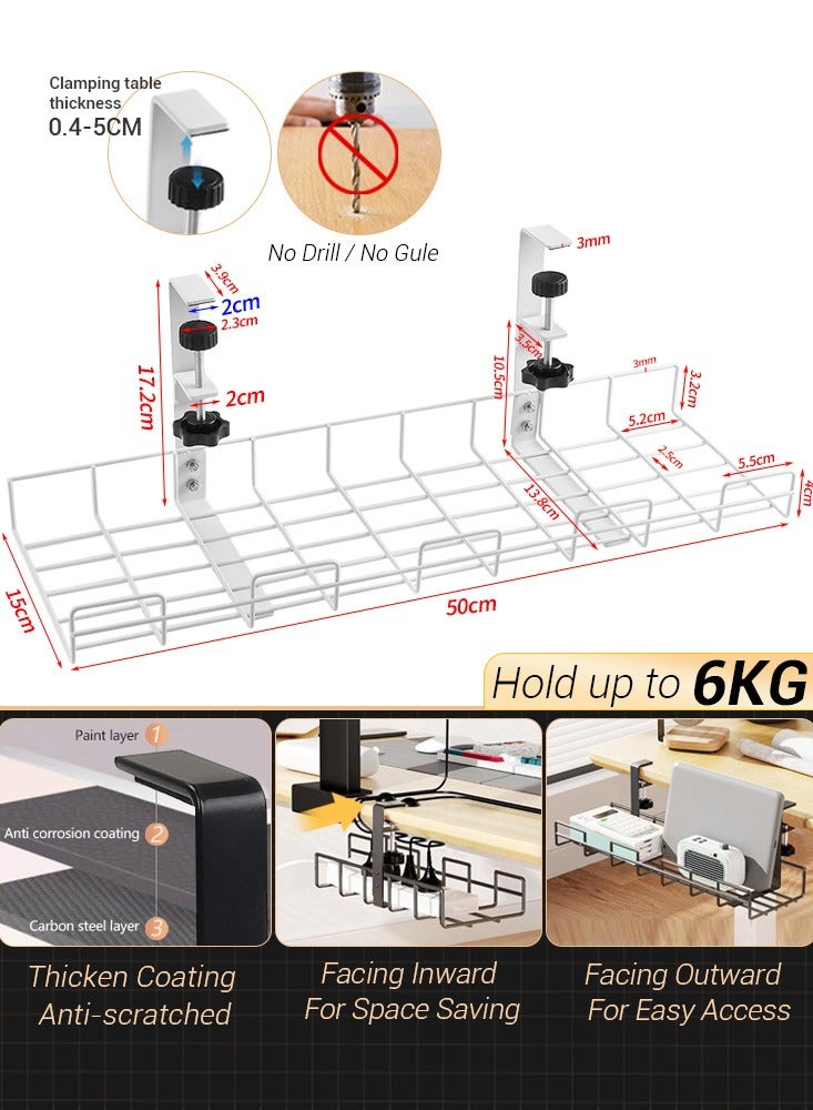 15Kg Under Desk Cable Management Wire Organizer Tray Pc Cable Manager Rack Computer Cord Socket Hold  - Image 5