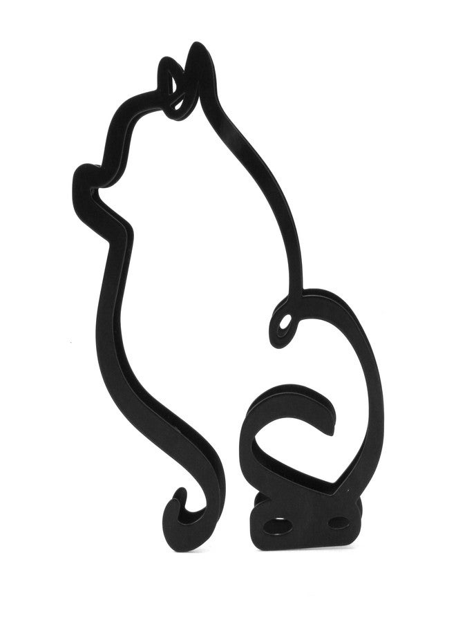 BuleVina Pomeranian Spitz Metal Dog Minimalist Art Wall Sculpture, Abstract Wire Geometric Line Drawing Statue Decor Holiday Living Room Modern Home Decoration, Statues Hanging for Bathroom (Black) - Image 1