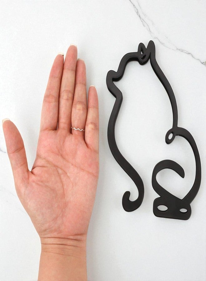 BuleVina Pomeranian Spitz Metal Dog Minimalist Art Wall Sculpture, Abstract Wire Geometric Line Drawing Statue Decor Holiday Living Room Modern Home Decoration, Statues Hanging for Bathroom (Black) - Image 3