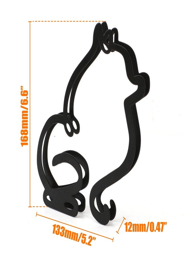BuleVina Pomeranian Spitz Metal Dog Minimalist Art Wall Sculpture, Abstract Wire Geometric Line Drawing Statue Decor Holiday Living Room Modern Home Decoration, Statues Hanging for Bathroom (Black) - Image 2