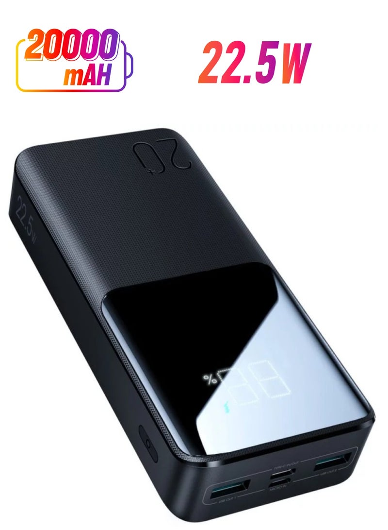 جوي روم باور بانك joyroom JR-QP192 22.5 واط 20000 مللي أمبير - أسود - Image 1