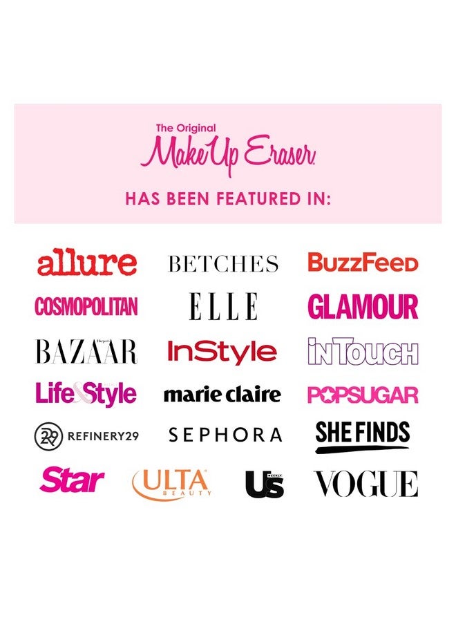 Makeup Eraser Mini Erase All Makeup With Just Water Including Waterproof Mascara Eyeliner Foundation Lipstick And More (Original Pink) - Image 4