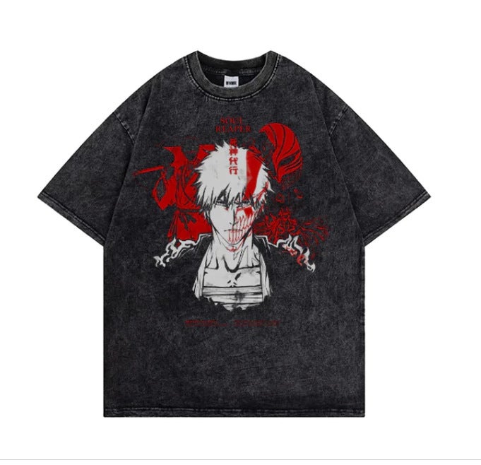 New Anime T-Shirt Men'S Shirt Anime Printed Short-Sleeved Retro T-Shirt Cotton Men'S And Women'S Jacket Dark Style Jacket - Image 1