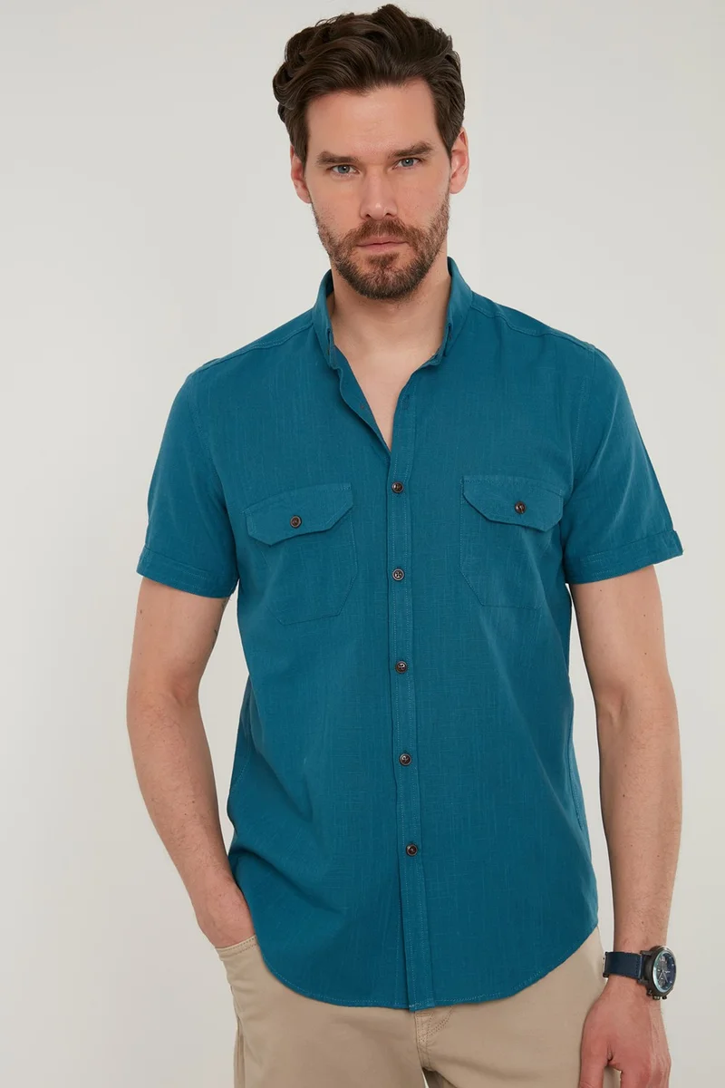 Buratti Button-down Collar Cotton Slim Fit Pocket Shirt Men's SHIRT CF21S111153