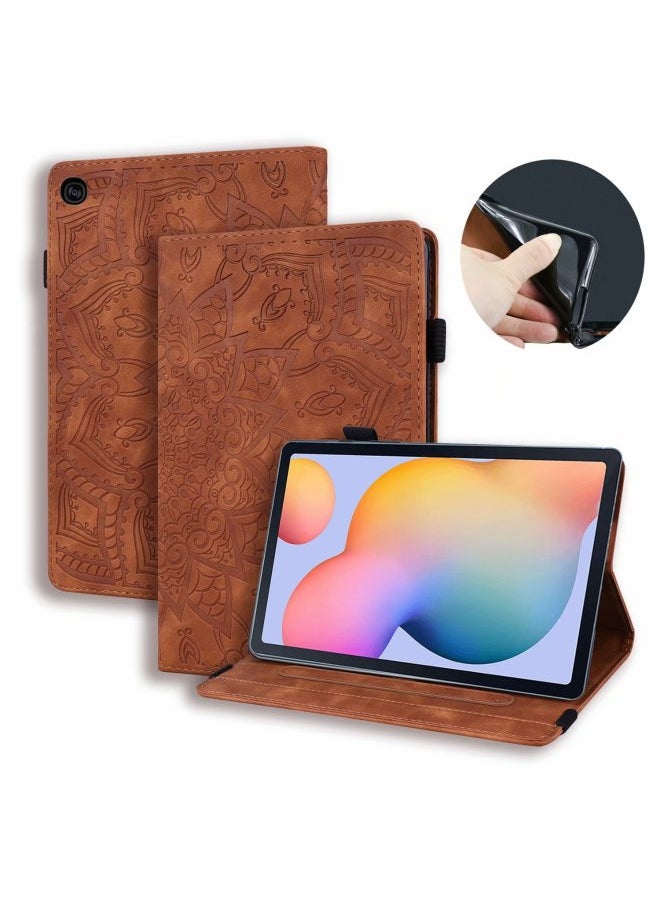 Generic - Applicable To Samsung Tab S6 Lite Tablet Leather Case Retro Frosted Pattern Card Holder Drop-resistant Protective Case-Color:Black-Applicable Model:Other Models - Image 1
