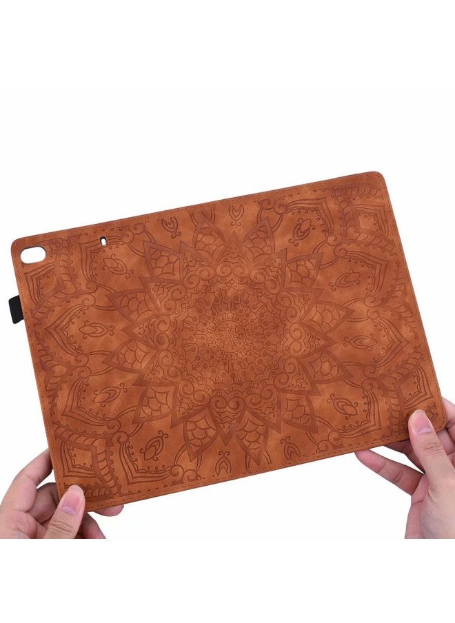 Generic - Applicable To Samsung Tab S6 Lite Tablet Leather Case Retro Frosted Pattern Card Holder Drop-resistant Protective Case-Color:Black-Applicable Model:Other Models - Image 1