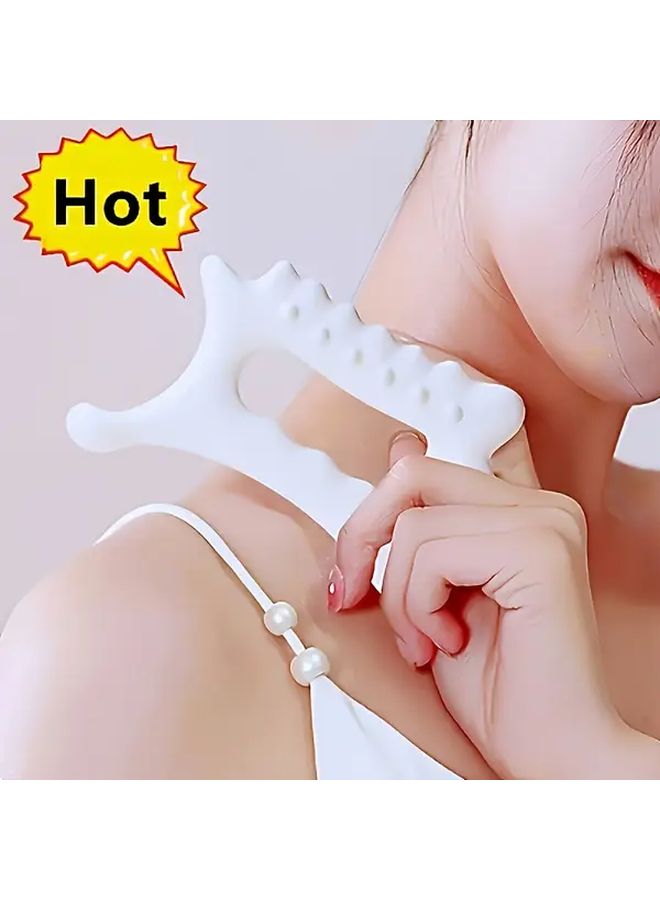 أداة تدليك بيضاء متعددة الوظائف للإبهام الحيوي لاسترخاء عضلات الجسم والوجه - Image 4