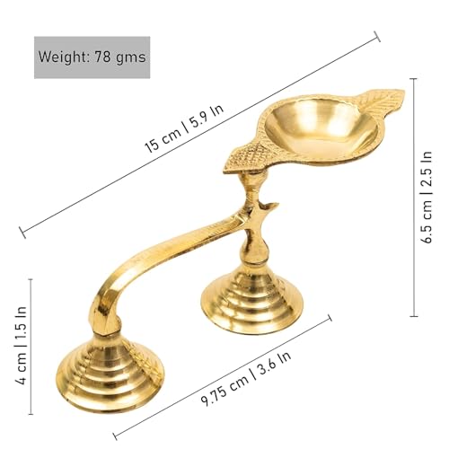 Putrika Brass Karpoor|Kapoor Diya Deepam Burner Karpuram Arati|Aarti|Arthi| Arti | Arathi|Aarathi Stand for Dhoop Puja|Pooja Room|Puja Item for Temple & Festives|Ek Mukhi Deepam - Single Face Diya - Image 3