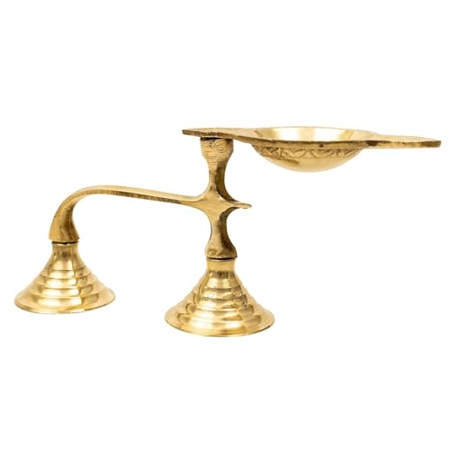 Putrika Brass Karpoor|Kapoor Diya Deepam Burner Karpuram Arati|Aarti|Arthi| Arti | Arathi|Aarathi Stand for Dhoop Puja|Pooja Room|Puja Item for Temple & Festives|Ek Mukhi Deepam - Single Face Diya - Image 5
