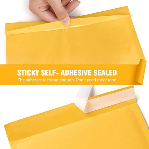 HBlife 50Pcs Bubble Mailers, 4x8 Inches Self Seal Kraft Poly Mailers, Padded Envelopes Shipping Bags Packaging for Small Business - Image 4
