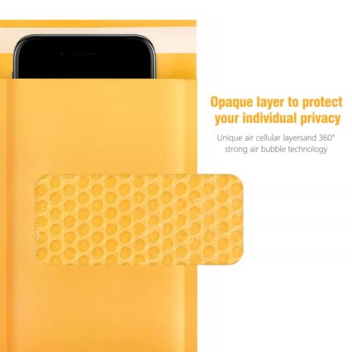 HBlife 50Pcs Bubble Mailers, 4x8 Inches Self Seal Kraft Poly Mailers, Padded Envelopes Shipping Bags Packaging for Small Business - Image 3