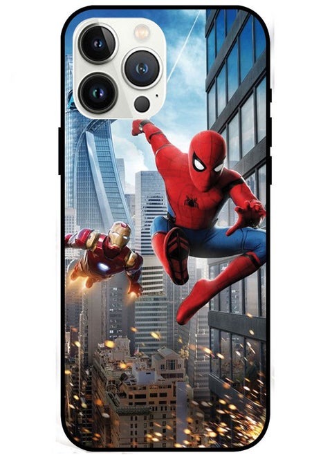 Protective Case Cover For Apple iPhone 13 Pro Ironman & Spiderman