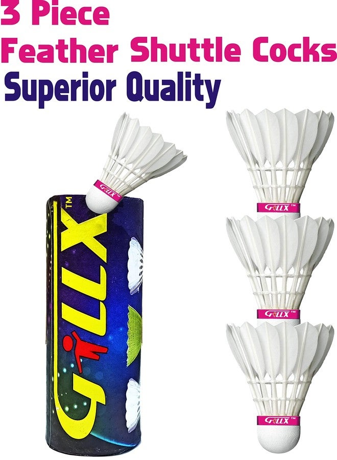 GILLX Badminton Rackets 2 Piece Fx503 Multi Colour Feather Shuttle Cocks Full Cover - Image 3