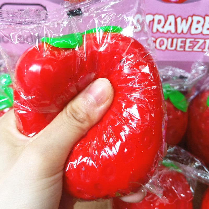 Simulated Strawberry Squishy Toy TPR Stress Relief - Image 4
