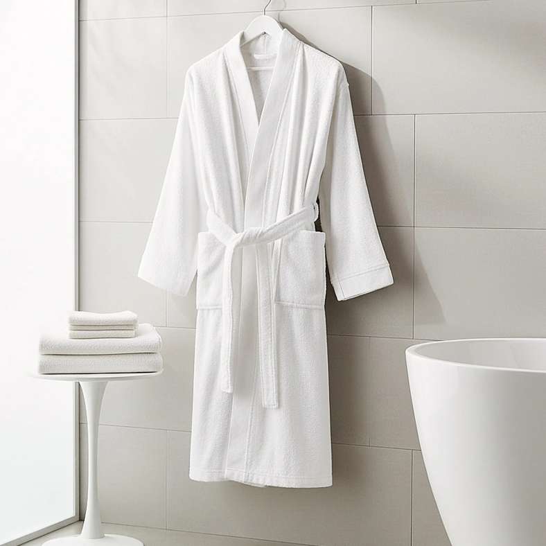 Pan Home Ultra Luxe Turkish Bathrobe for Men and Women - White - Image 1