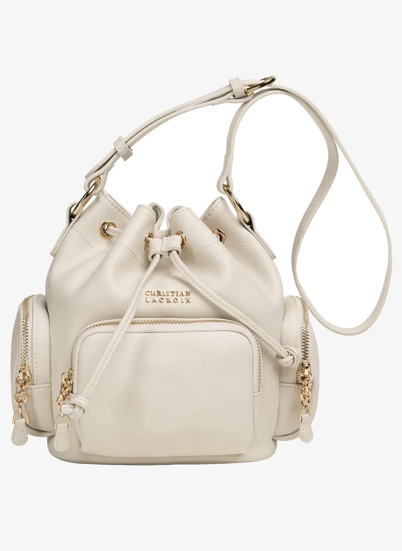 Christian Lacroix Christian Lacroix Women's Mistraline Genuine Leather Bucket Bag - Off White