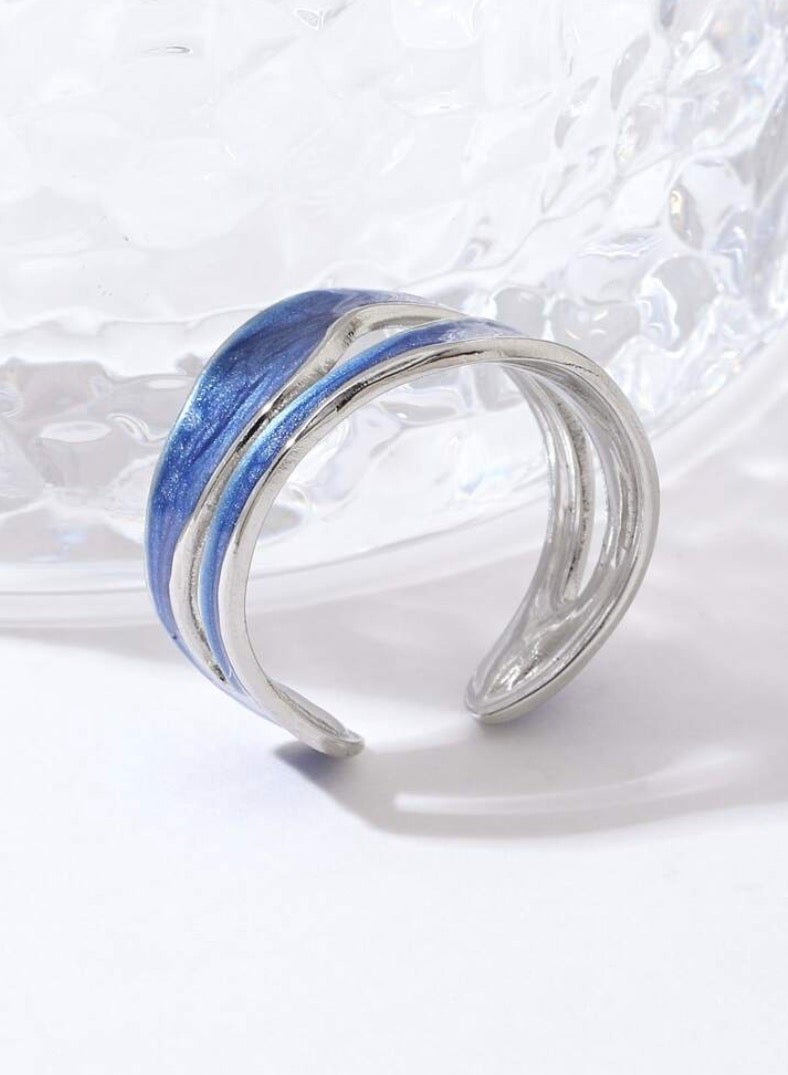 إيكوال خاتم نسائي من الاستانلس ستيل انيق وعصري بمقاس موحد - Image 3