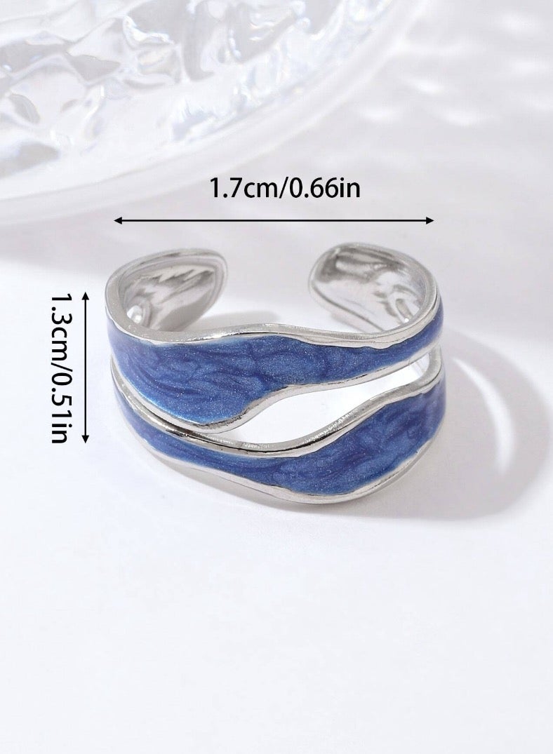 إيكوال خاتم نسائي من الاستانلس ستيل انيق وعصري بمقاس موحد - Image 4