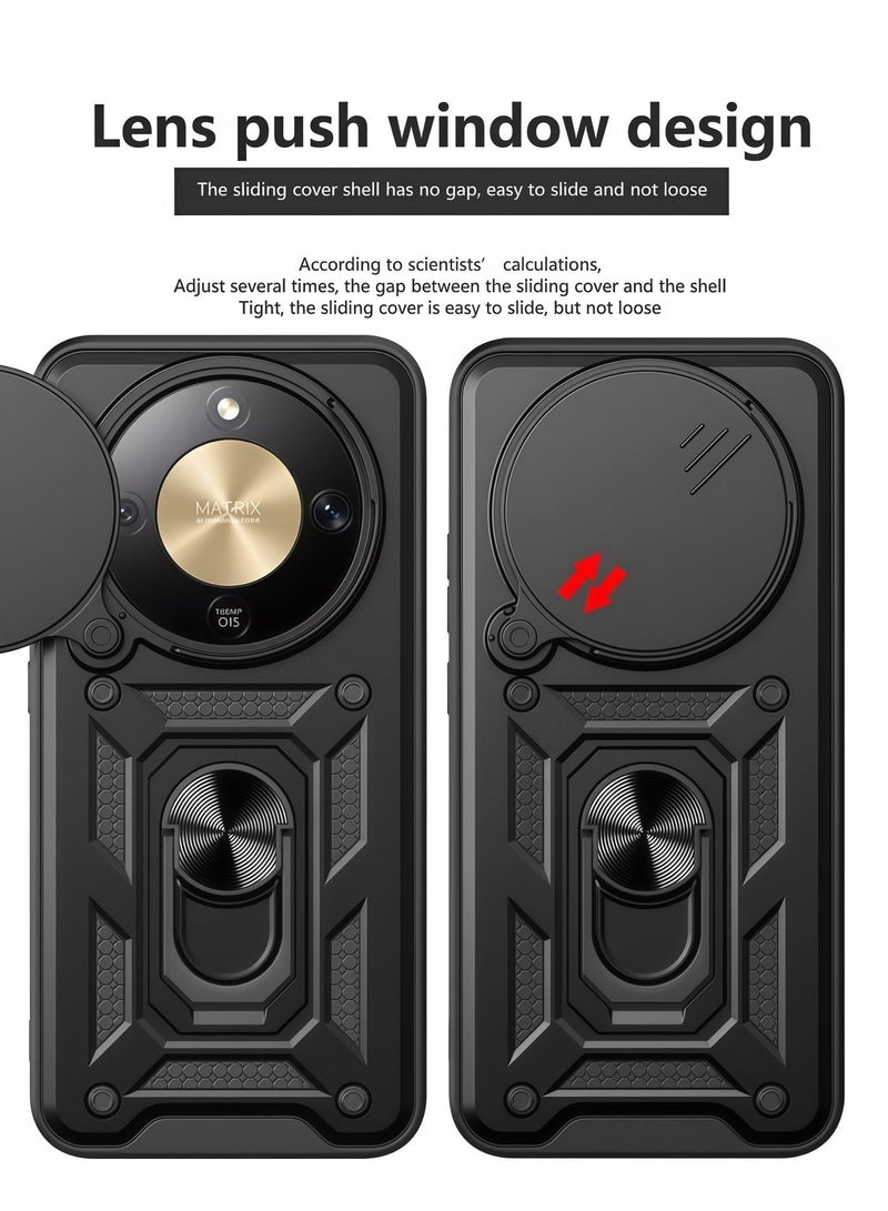 BlueHole Honor X9D 5G Anti Drop Protective Case, Black Lens Slide Cover, Ring Holder, Heavy-Duty Shock-Absorbing All Inclusive Case - Image 5