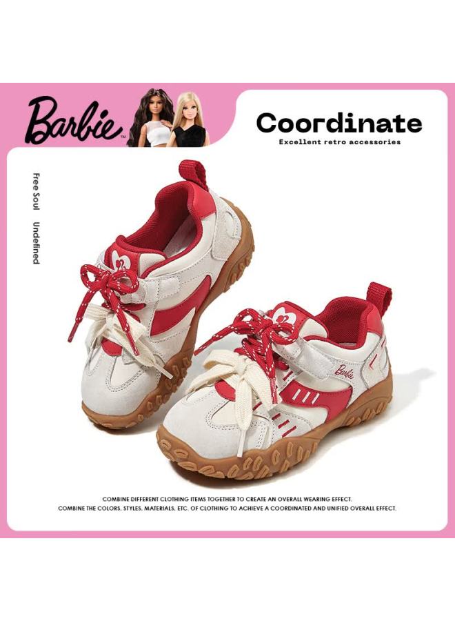 Barbie أحذية رياضية للبنات من باربي - أحذية تدريب ألمانية للأطفال - دا6976 - بيج/أحمر - مقاس 30 - Image 5