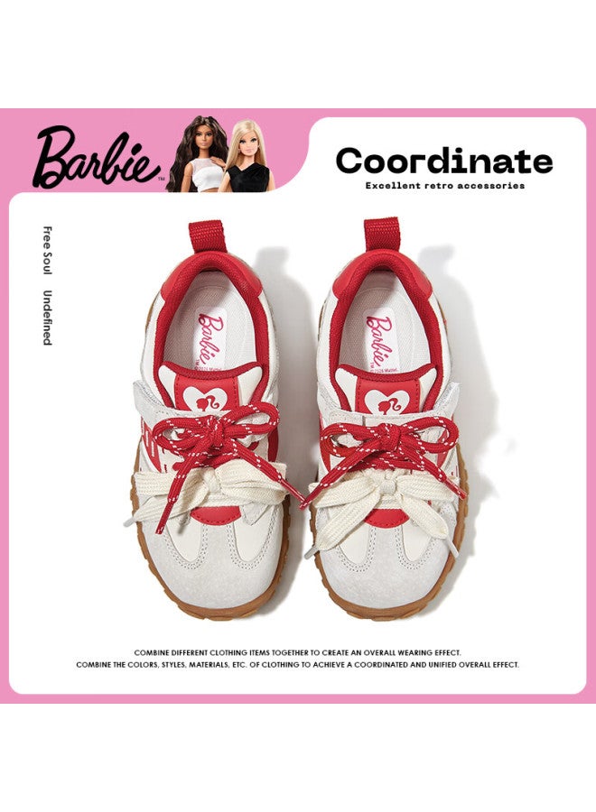 Barbie أحذية رياضية للبنات من باربي - أحذية تدريب ألمانية للأطفال - دا6976 - بيج/أحمر - مقاس 30 - Image 2