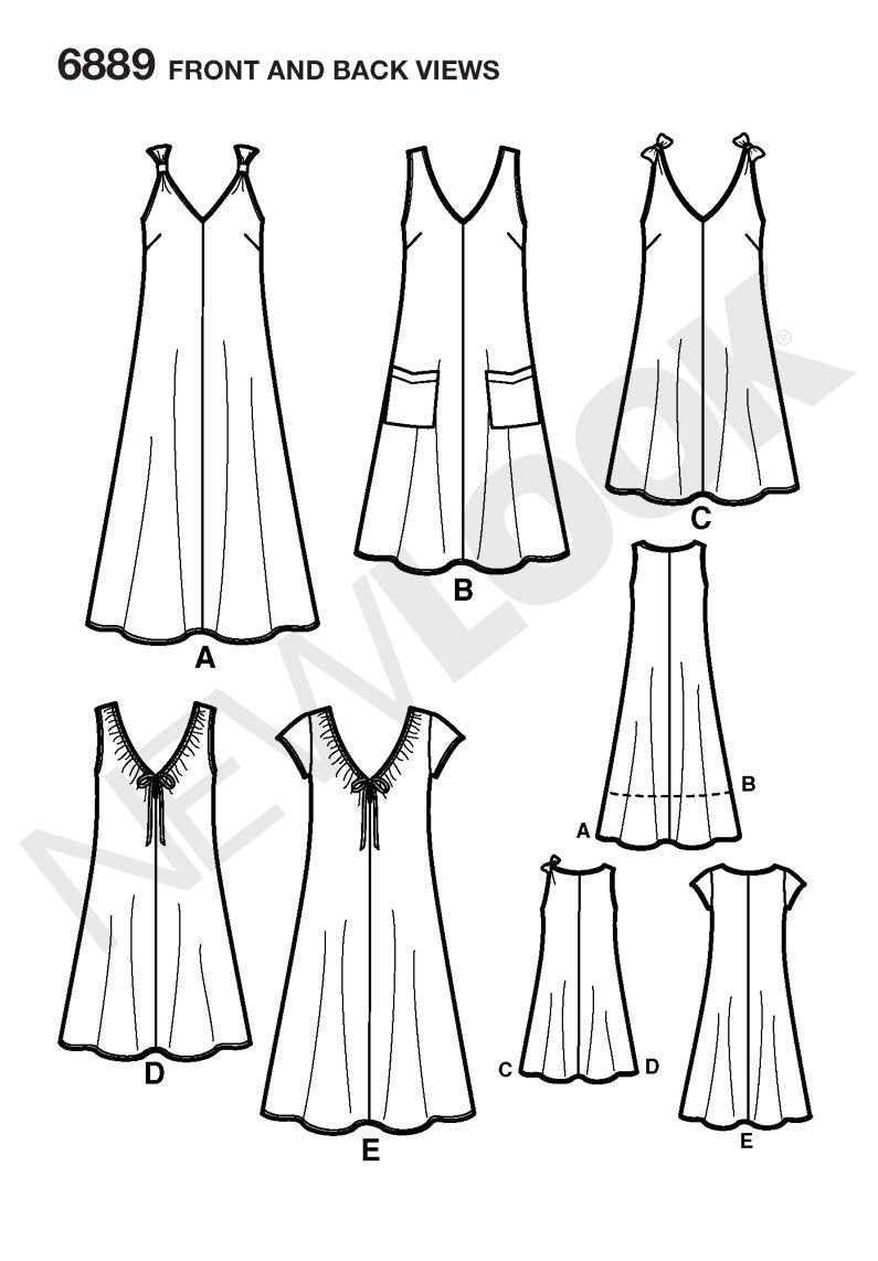 New Look Sewing Pattern 6889 Misses Dresses, Size A (8-10-12-14-16-18) - Image 2