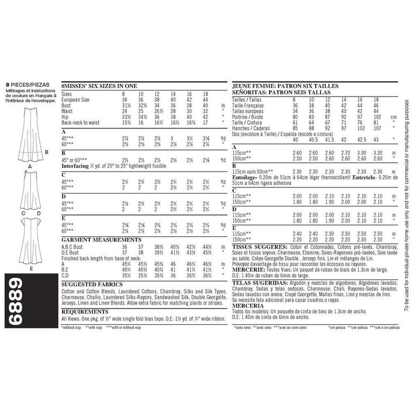 New Look Sewing Pattern 6889 Misses Dresses, Size A (8-10-12-14-16-18) - Image 4