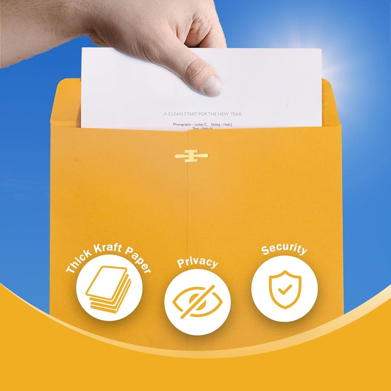 Goefun 10x13 Clasp Envelopes - 20 Pack, Durable Kraft Paper Mailing Envelopes with Gummed Seal - Image 4