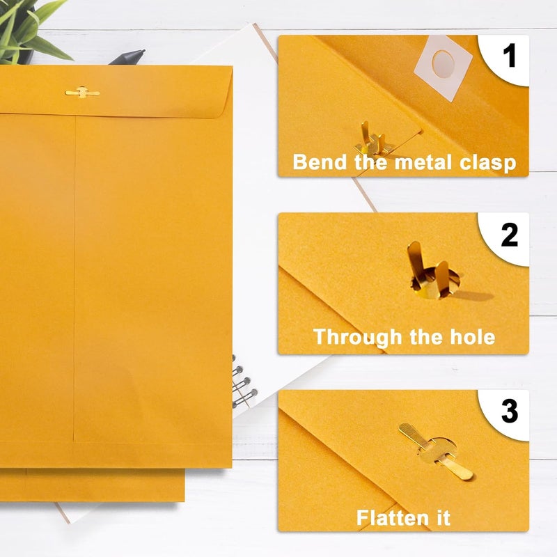 Goefun 10x13 Clasp Envelopes - 20 Pack, Durable Kraft Paper Mailing Envelopes with Gummed Seal - Image 5