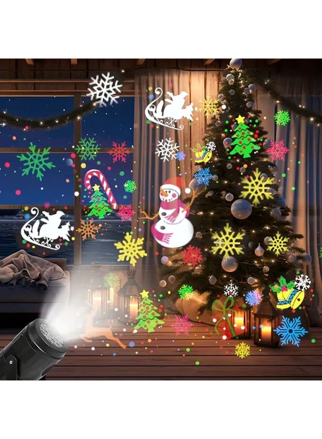 Dynamic Snowflake Projector Light Red Green USB Rotating Christmas Holiday Decor - Image 1