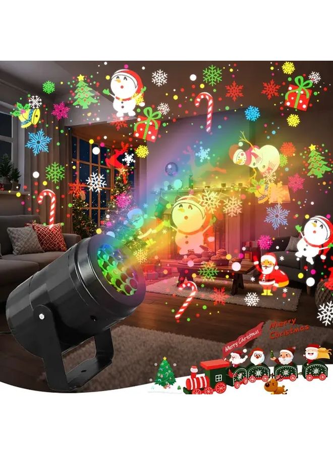 Dynamic Snowflake Projector Light Red Green USB Rotating Christmas Holiday Decor - Image 3