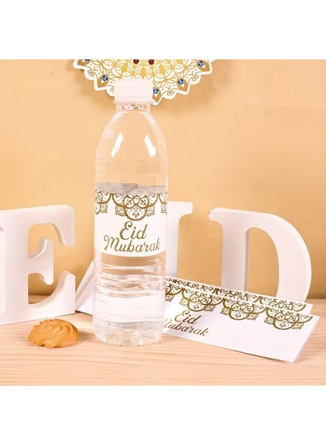 Kandid ملصقات أغطية زجاجات عيد 10 قطع [أبيض وذهبي] - Image 3
