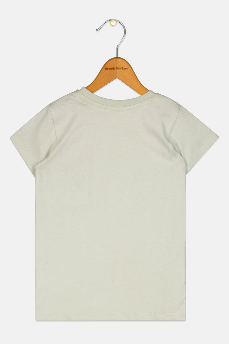 Peanuts Toddlers Girl Short Sleeve Graphic T Shirt, Sage - Image 2