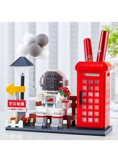 Generic Love Chocolate Astronaut Penholder Building Blocks Micro-Diamond Assembled Toys Men And Women's Birthday Valentine's Day 520 Gifts-Color:6902 Superman Monster Pen Holder  - Image 4